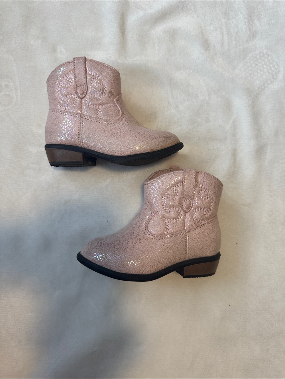 Cat & Jack Pink Glitter Cowboy Boots - Girls
